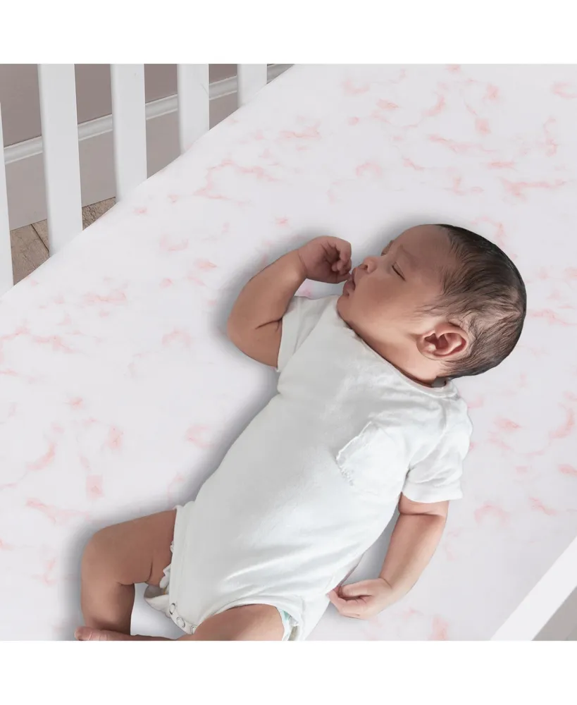Lambs & Ivy Signature Rose Marble Organic Cotton Fitted Crib Sheet