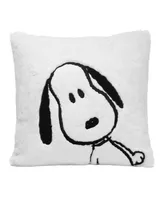 Lambs & Ivy Classic Snoopy White/Black Furry Decorative Nursery Throw Pillow