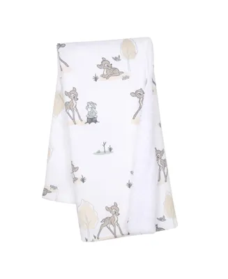 Lambs & Ivy Disney Baby Bambi & Thumper White Minky/Fleece Deer Baby Blanket