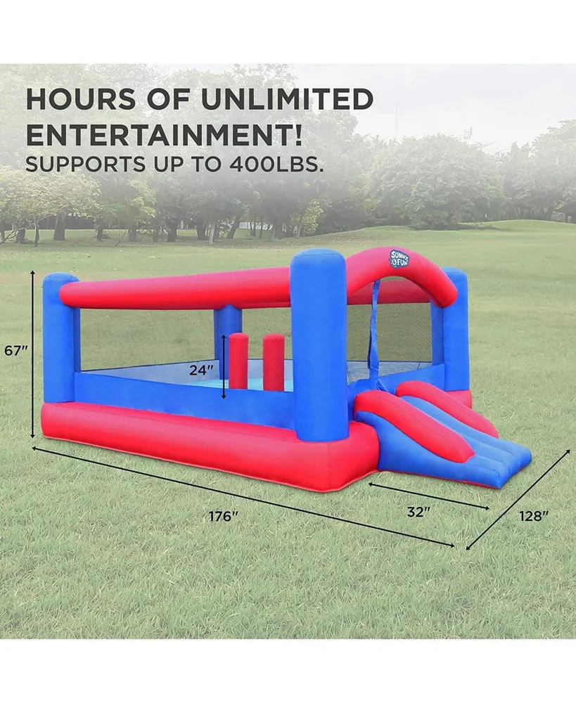 Sunny & Fun Bounce House, Inflatable Bouncy House with Toddler Slide