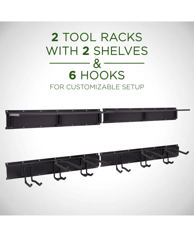 RaxGo Wall-Mounted Tool Racks with Storage Shelves and Hooks
