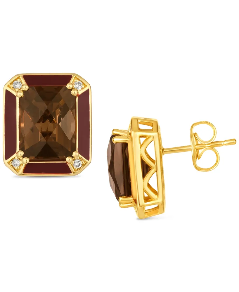 Le Vian Chocolate Quartz (4 ct. t.w.) & Nude Diamonds (1/20 ct. t.w.) Stud Earrings in 14k Gold