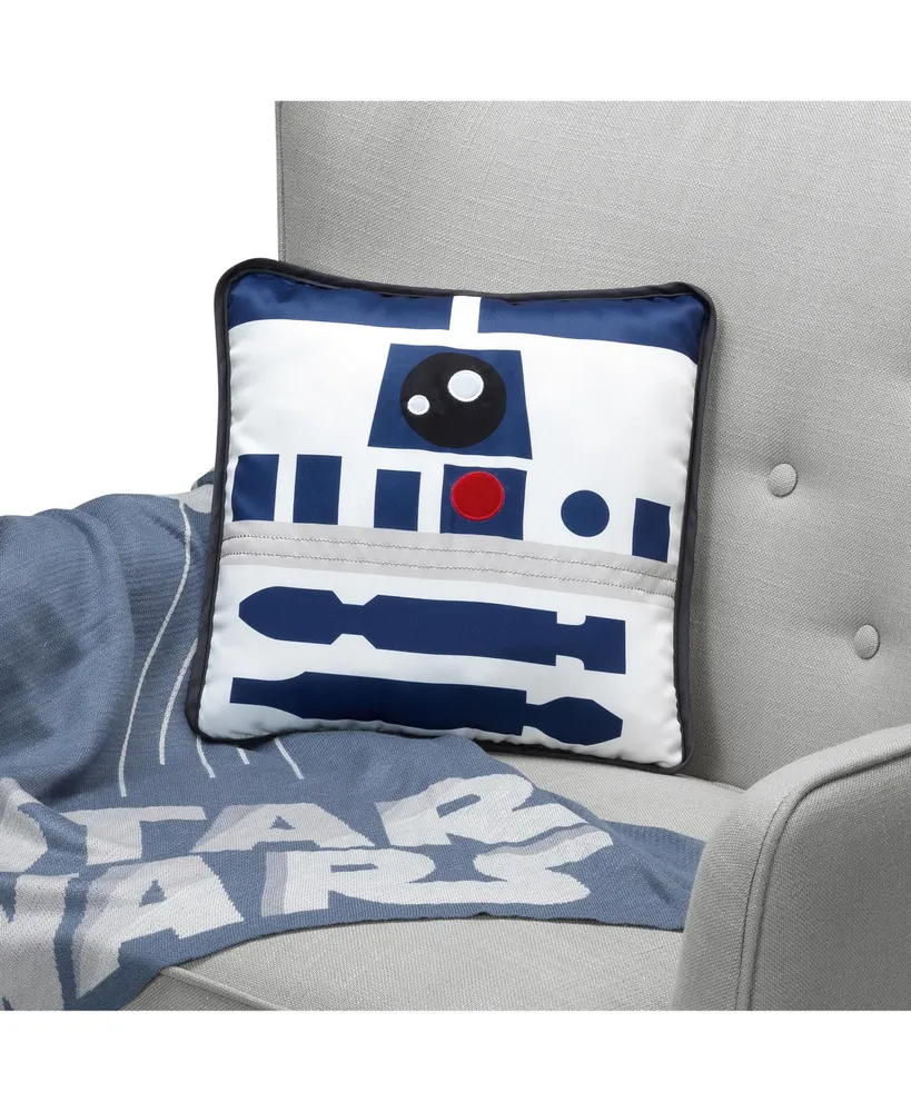 Lambs & Ivy Star Wars Signature R2D2 White/Blue Decorative Throw Pillow