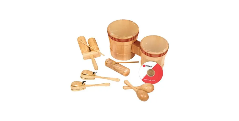 Westco Jr. Latin American Wooden Rhythm Instruments Kit - Set of 6