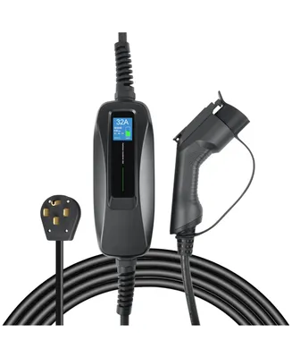 Lectron Nema 14-50 Level 2 Ev Charger - 240V 32 Amp with 15ft Extension Cord & J1772 Cable - for J1772 EVs