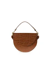 Womens Leather Embossed Croco Forget me not Bag (Saddle) - Saddle Croc