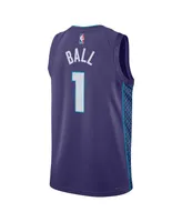 Men's Jordan Lamelo Ball Purple Charlotte Hornets Statement Edition Swingman Jersey