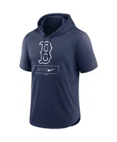 Men's Nike Navy Boston Red Sox Logo Lockup Performance Short-Sleeved Pullover Hoodie