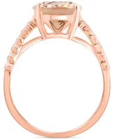 Lali Jewels Morganite (3-1/10 ct. t.w.) & Diamond (1/5 ct. t.w.) Crisscross Ring in 14k Rose Gold