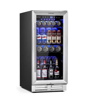 Costway 15 Inch Beverage Refrigerator, Built-in Beverage Cooler