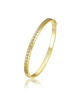 Rachel Glauber Ra 14K Gold Plated Cubic Zirconia Bangle Bracelet