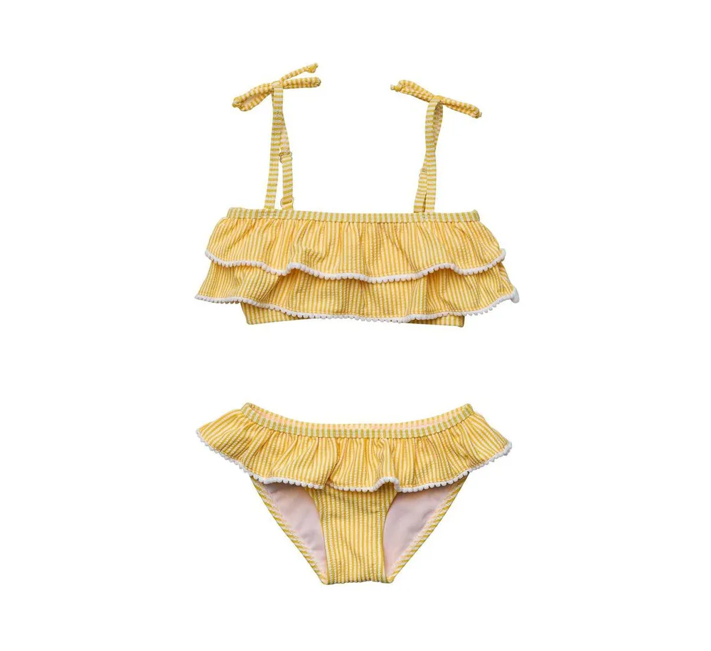 Toddler, Child Girls Marigold Stripe Tie Bikini