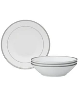 Noritake Regina Platinum Set of 4 Soup Bowls, Service For 4