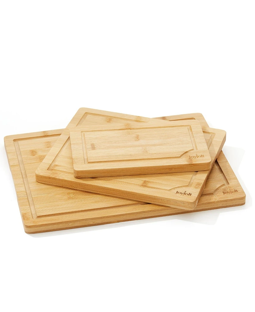 JoyJolt Bamboo 3 Piece Cutting Board Set