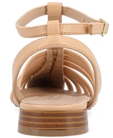 Journee Collection Women's Alivia Caged Detail T Strap Sandals