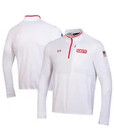 Men's Under Armour White Navy Midshipmen 2022 Special Games Quarter-Zip Pullover Top