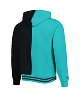 Men's Mitchell & Ness Turquoise, Black Vancouver Grizzlies Hardwood Classics Split Pullover Hoodie