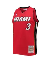 Men's Mitchell & Ness Dwyane Wade Red Miami Heat Big and Tall Hardwood Classics 2005-06 Swingman Jersey