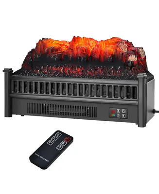 23'' Electric Fireplace Log Set Heater Remote Control