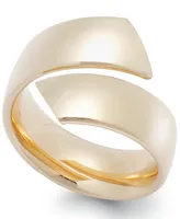 Italian Gold Bypass Ring 14k Yellow and White