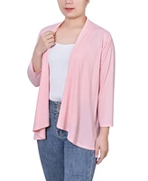 Ny Collection Women's Solid 3/4 Sleeve Cardigan