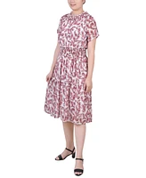 Ny Collection Women's Short Sleeve Smocked Waist Dress