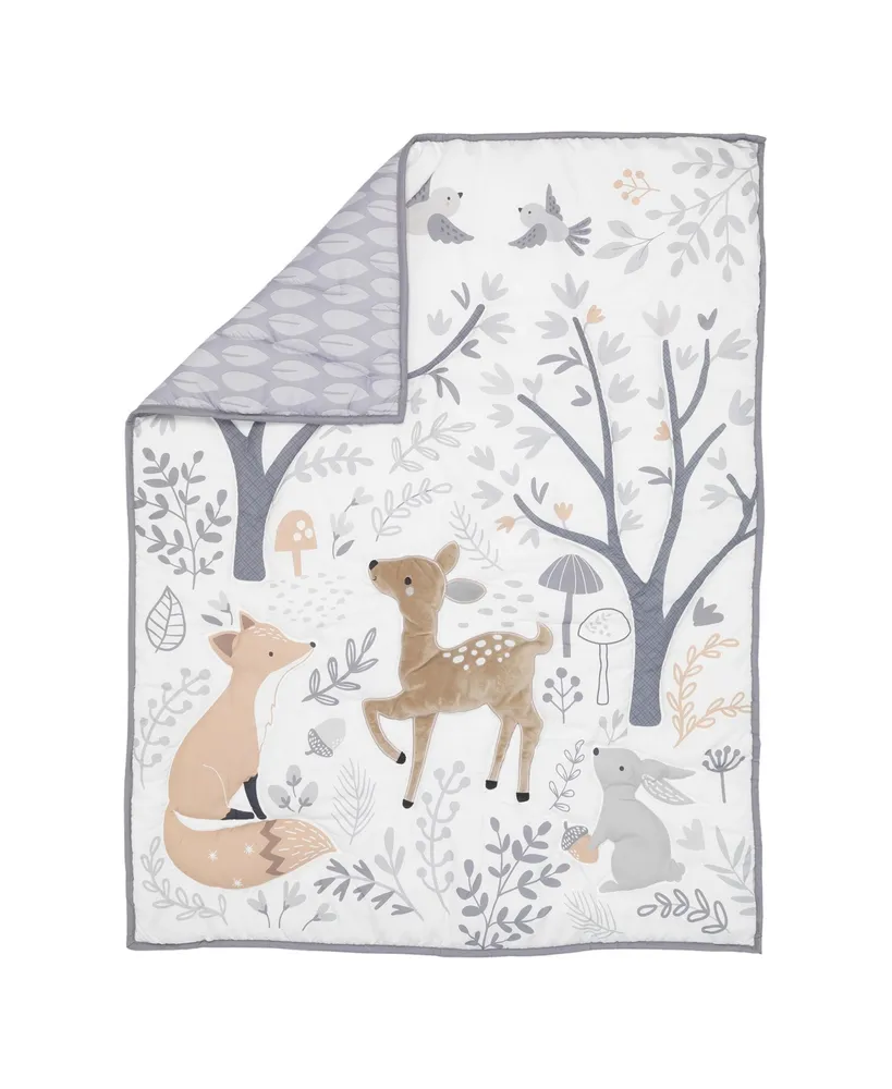 Bedtime Originals Deer Park Woodland 3-Piece Nursery Baby Crib Bedding Set - Gray