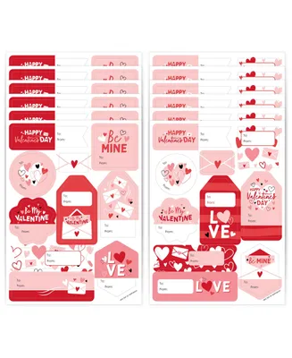 Happy Valentine's Day Assorted Party Gift Tag To and From Stickers 120 Stickers