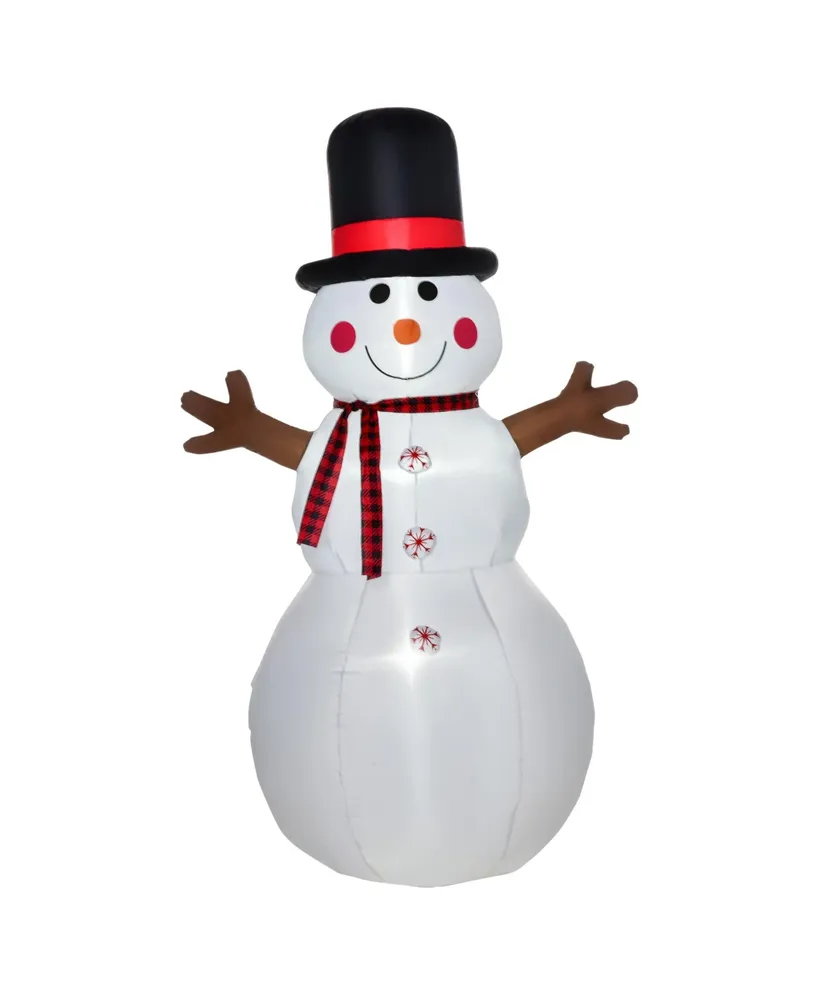 Homcom 6' Christmas Inflatable Snowman Outdoor Blow-Up Yard Decoration - Multi