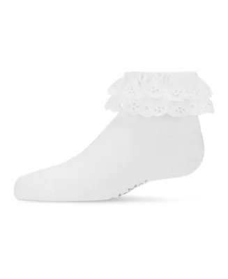 MeMoi Girls Dual Layer Eyelet Lace Anklet Socks