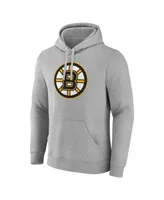 Men's Fanatics Heather Gray Boston Bruins Primary Logo Pullover Hoodie