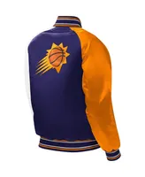 Big Boys and Girls Starter Purple Phoenix Suns Raglan Full-Snap Varsity Jacket