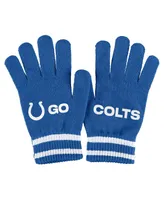 Women's Wear by Erin Andrews Royal Indianapolis Colts Double Jacquard Cuffed Knit Hat with Pom and Gloves Set