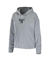 Women's Wear by Erin Andrews Heather Gray New York Yankees Logo Pullover Hoodie and Pants Sleep Set