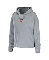 Women's Wear by Erin Andrews Heather Gray New York Mets Logo Pullover Hoodie and Pants Sleep Set