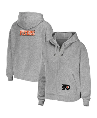 Women's Wear by Erin Andrews Heather Gray Philadelphia Flyers Full-Zip Hoodie