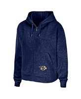 Women's Wear by Erin Andrews Navy Nashville Predators Full-Zip Hoodie