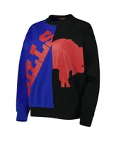 Women's Mitchell & Ness Royal, Black Buffalo Bills Big Face Pullover Sweatshirt