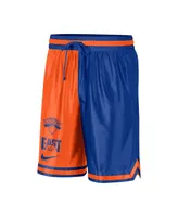 Men's Nike Blue, Orange New York Knicks Courtside Versus Force Split Dna Performance Shorts