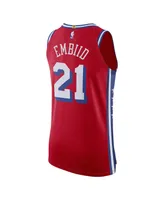 Men's Jordan Joel Embiid Red Philadelphia 76ers 2022/23 Authentic Jersey - Statement Edition