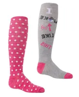 2 Pairs Girl's I Woke Up Like This Knee High Socks