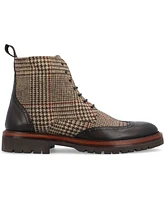 Taft Men's Livingston Handcrafted Leather and Wool Dress Lace-up Rubber Sole Boots