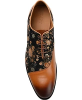 Taft Men's Paris Handcrafted Leather and Jacquard Dress Shoes