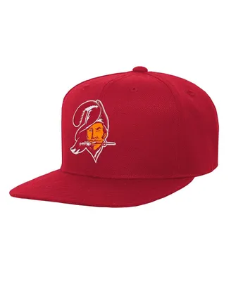 Big Boys and Girls Mitchell & Ness Red Tampa Bay Buccaneers Gridiron Classics Ground Snapback Hat