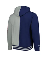 Men's Mitchell & Ness Navy, Gray New Jersey Nets Hardwood Classics Split Pullover Hoodie