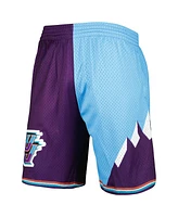 Men's Mitchell & Ness Turquoise, Purple Utah Jazz Hardwood Classics 1996 Split Swingman Shorts
