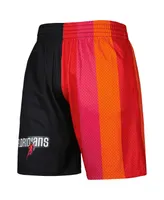 Men's Mitchell & Ness Black Miami Heat Hardwood Classics 2005 Split Swingman Shorts