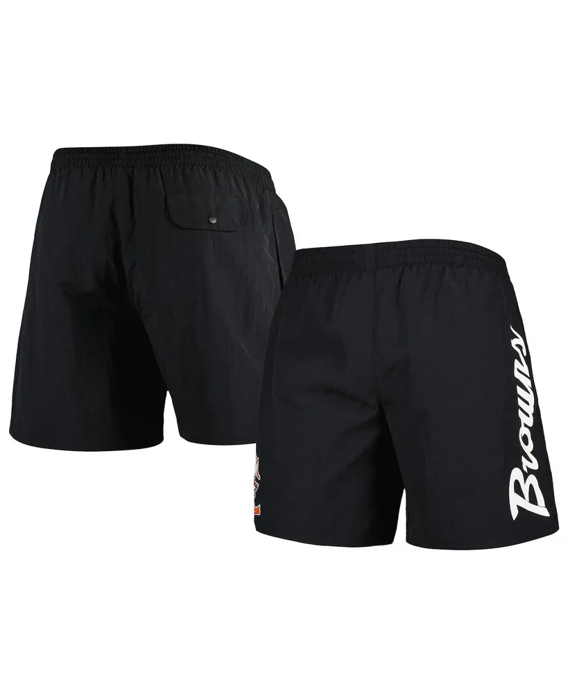 Men's Mitchell & Ness Black Cleveland Browns Team Essentials Nylon Shorts