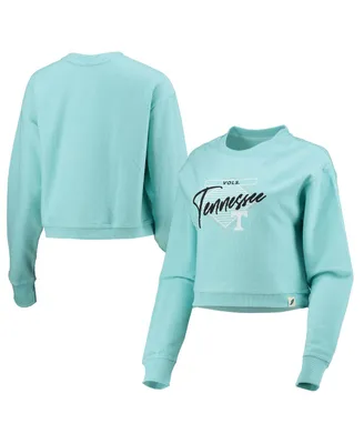 Women's League Collegiate Wear Light Blue Tennessee Volunteers Corded Timber Cropped Pullover Sweatshirt