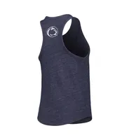 Women's League Collegiate Wear Heather Navy Penn State Nittany Lions Two-Hit Intramural Tri-Blend Scoop Neck Racerback Tank Top